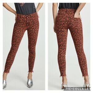 MOTHER BNWT Ankle Fray Jeans High Waist Animal
